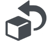 icon of a box with a arrow pointing backwards