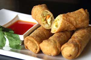 eggrolls on a plate