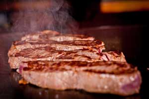 sirloin on lava stone